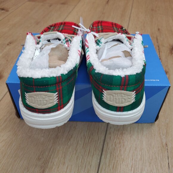Hey Dude Wally Big Kids Tri Tartan Plaid Shoes New Fleece Lined Size c12/j2 - Picture 4 of 14